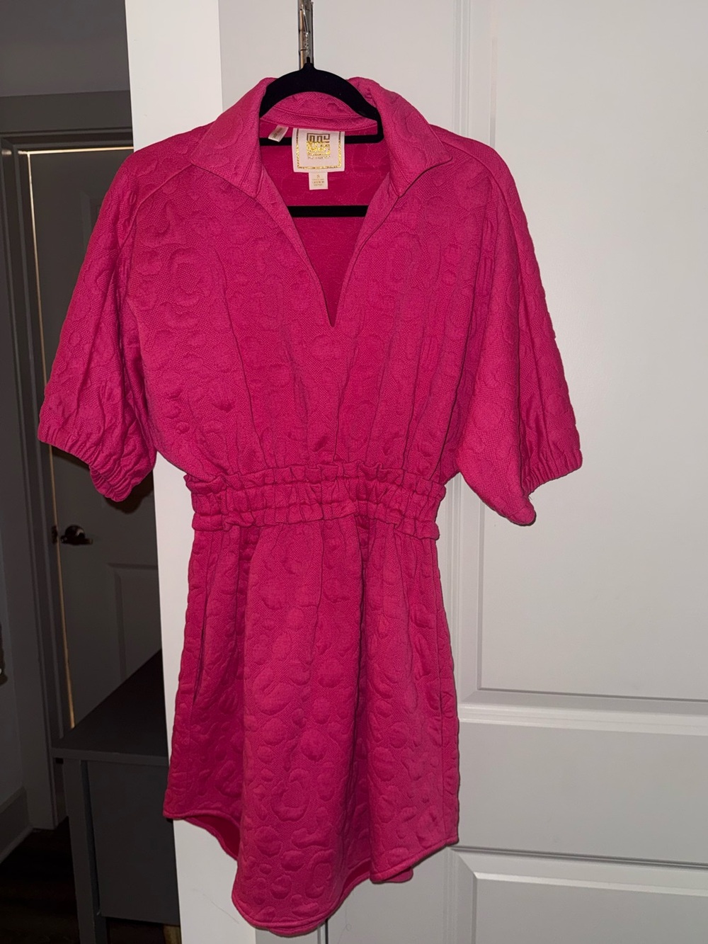 Emily McCarthy Pink Palmer Leopard Dress